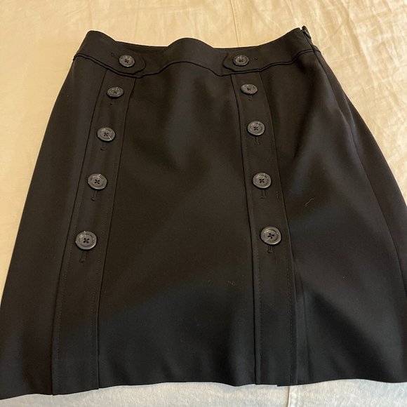 Ann Taylor Black Skirt with Buttons - Picture 1 of 6